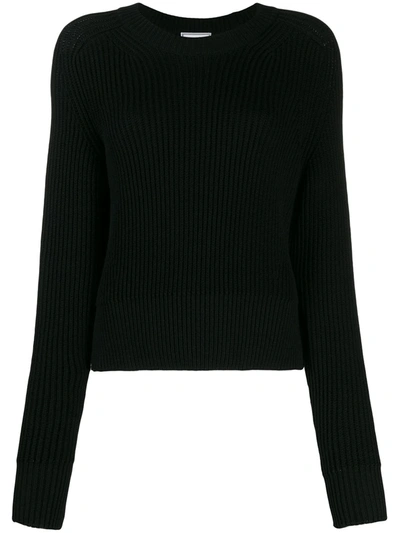 Ami Alexandre Mattiussi Crewneck Sweater With Hammer Sleeves In Black