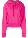 Ami Alexandre Mattiussi Woman Hoodie Sweatshirt With Red Ami De Coeur Patch In Pink