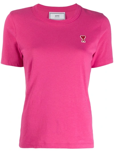 Ami Alexandre Mattiussi T-shirt With Ami De Coeur Logo In Pink
