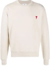 Ami Alexandre Mattiussi Off-white Ami De Coeur Sweater In Argile/263