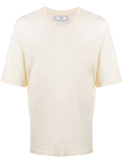Ami Alexandre Mattiussi T Shirt In Ligth Jersey With Tab On Side In White