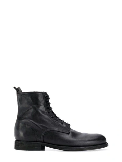 Pantanetti Men's Black Leather Ankle Boots
