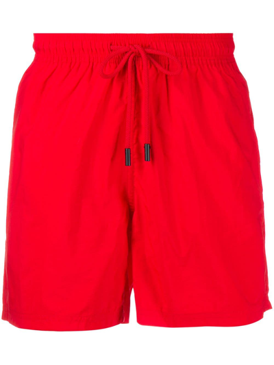 Etro Paisley Water-reactive Swim Shorts In Red