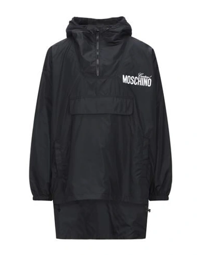 Moschino Logo Print Lightweight Jacket In Black