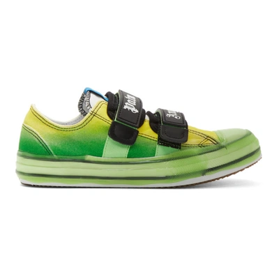 Palm Angels Rubber-trimmed Canvas Trainers In Green