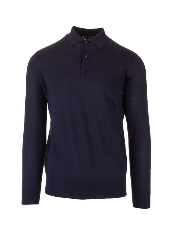 Loro Piana Men's Fai2551wa31 Blue Wool Polo Shirt | ModeSens