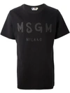 Msgm Logo Print T-shirt In Black