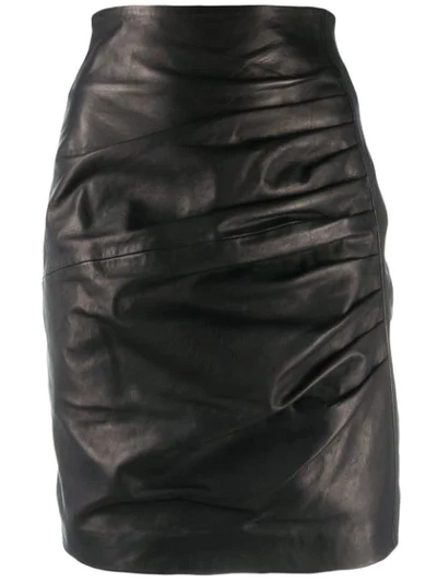 P.a.r.o.s.h Parosh Drape Detail Skirt In Nero