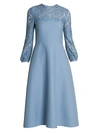 Valentino Women's Virgin Wool & Silk Crepe Midi Dress In Light Blue