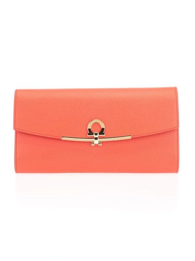 Ferragamo Salvatore  Women's Orange Leather Wallet