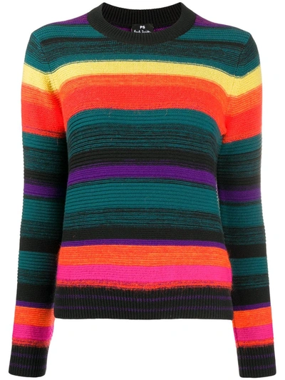 Ps By Paul Smith Striped Rainbow Jumper In Multicolor