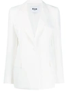 Msgm Single Breasted Blazer In White