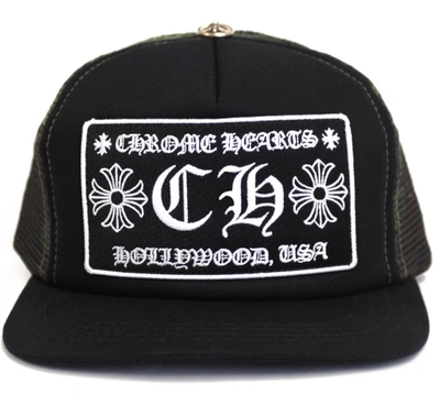 Pre-owned Chrome Hearts Ch Hollywood Trucker Hat Black/camo