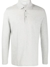 Filippa K Luke Long-sleeved Polo Shirt In Light Grey Melange