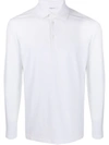 Filippa K Luke Long-sleeved Polo Shirt In White