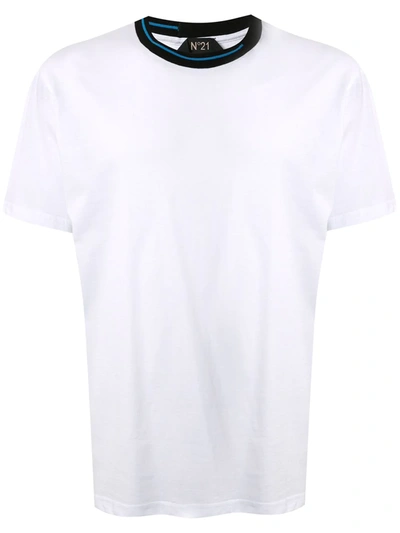 N°21 Half Stripe Collar T-shirt In White