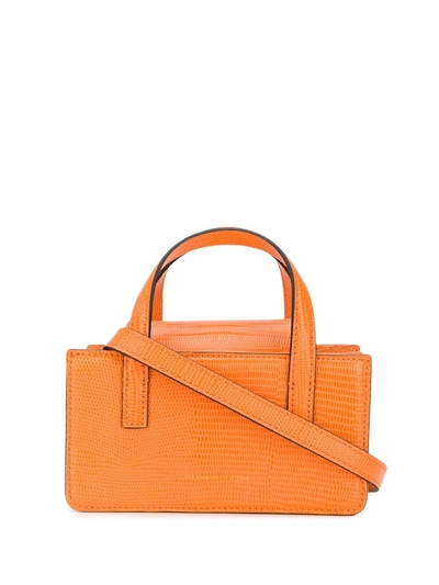 Marge Sherwood Lizardskin-effect Mini Tote In Orange