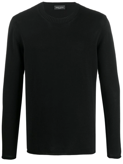 Roberto Collina Knitted Long Sleeve Jumper In Black