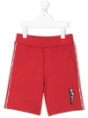 Neil Barrett Kids' Logo-trimmed Track Short In Red