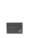 Prada Saffiano Card Holder In Black