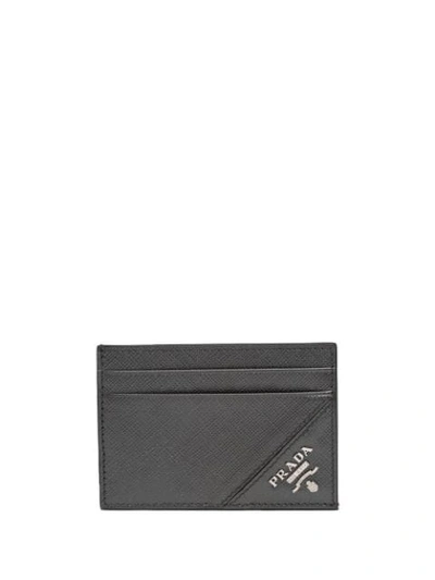 Prada Saffiano Card Holder In Black