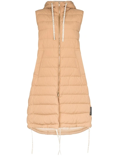 Moncler Belmon Sleeveless Quilted Gilet In Neutrals