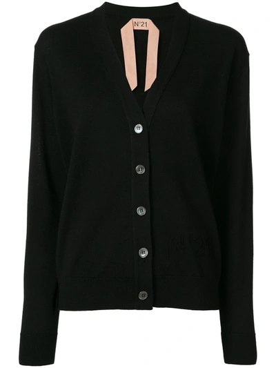 N°21 V-neck Logo Cardigan In Black