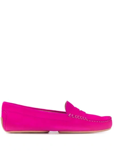 Pretty Ballerinas Stitch Detail Loafers In Pink