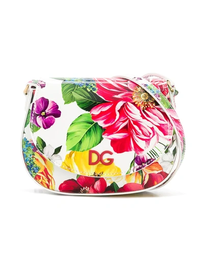 Dolce & Gabbana Kids' Floral Shoulder Bag In White