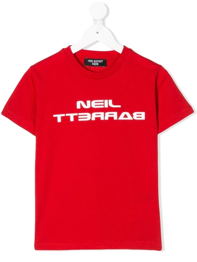 Neil Barrett Reverse Logo T-shirt In Red