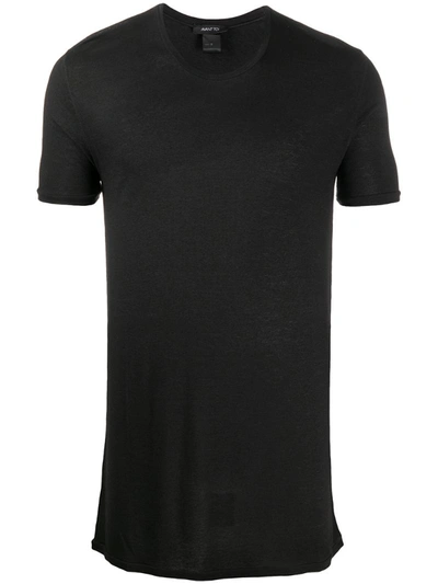 Avant Toi Elongated Style T-shirt In Black