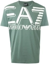Ea7 Large Chest Logo Printed T-shirt In Green