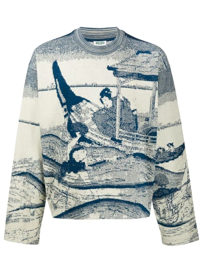 Kenzo Ama Diver Jacquard Jumper In Blue ModeSens