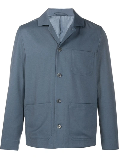 Filippa K Louis Gabardine Jacket In Blue Grey