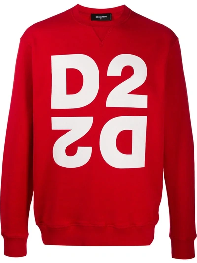 Dsquared2 Graphic Logo-print Sweatshirt In Red