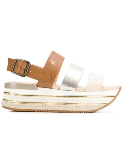 Hogan Sandalen Mit Plateausohle In Brown