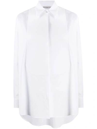 Givenchy Bib Long-sleeved Buttoned Shirt In White