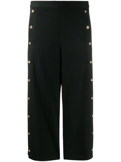Versace Cropped Trousers With Mini Jellyfish Heads In Black