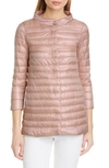 Herno Rossella Water Repellent High/low A-line Down Puffer Jacket In Rosa Chiaro