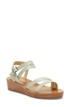Lucky Brand Hecilia Wedge Sandal In Desert Sage Leather
