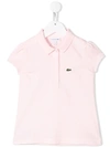 Lacoste Kids' Embroidered Logo Scalloped Collar Polo Shirt In Pink