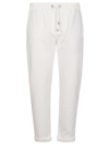 Brunello Cucinelli Bead-embellished Ribbed Cotton Track Pants In White