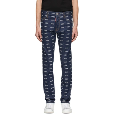 Dsquared2 Cool Guy Printed Jeans In 470 Blue