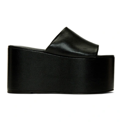 Simon Miller Blackout Textured-leather Platform Sandals In 90303 Black