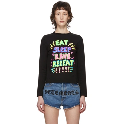 Vetements Graphic-print Cotton-blend Jumper In Black