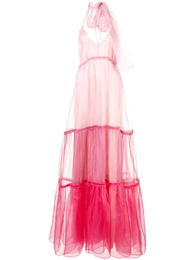 Cinq À Sept Veronique Halterneck Gown In Pink
