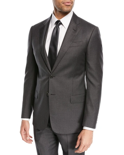 Emporio Armani Super 130s Wool Two-piece Suit In Charcoal