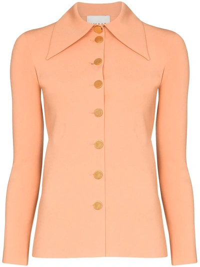 A.w.a.k.e. Exaggerated Collar Fitted Shirt In Orange