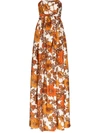 Dodo Bar Or Zaza Floral Print Maxi Dress In Brown,orange,white