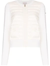 Moncler Padded Wool Cardigan In White